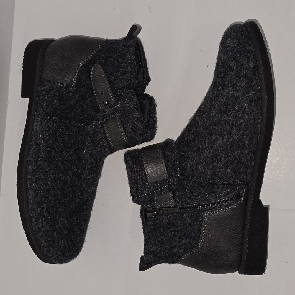 Bearpaw Solstice Women’s Size 7 Ankle Bootie WOOL Winter SIDE ZIP Gray - Picture 10 of 16